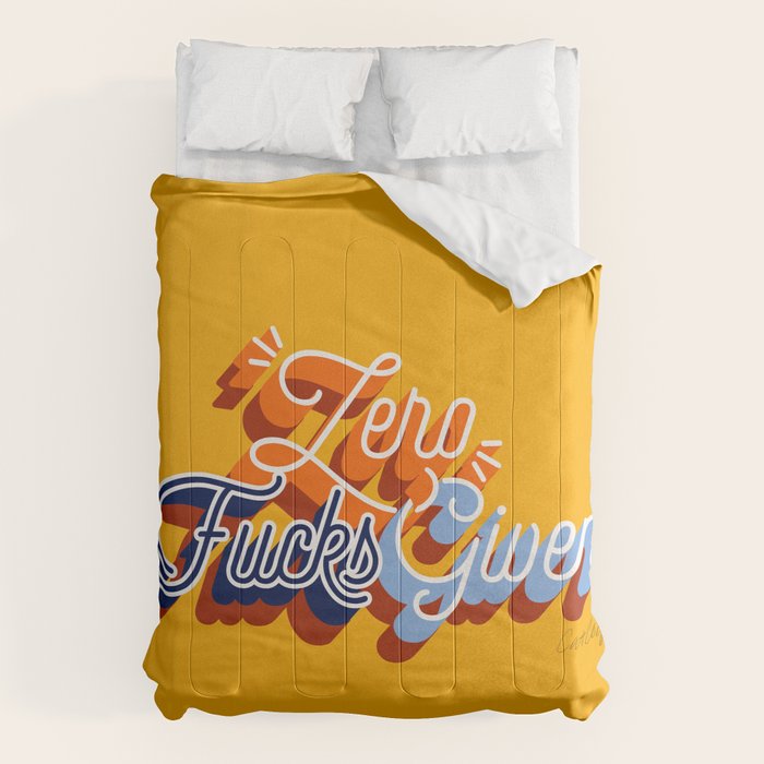 Zero F*cks Given - Yellow & Blue Palette Comforter Gallery Image 1