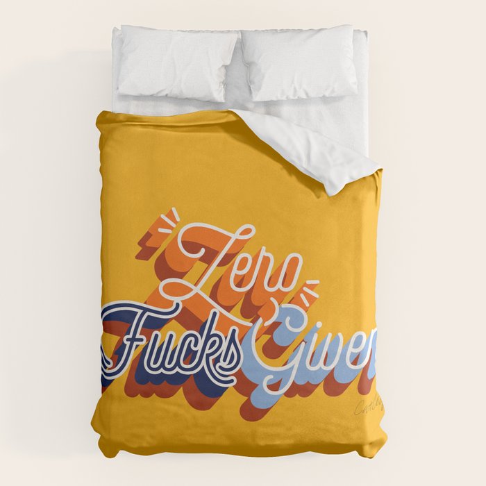 Zero F*cks Given - Yellow & Blue Palette Duvet Cover Gallery Image 6