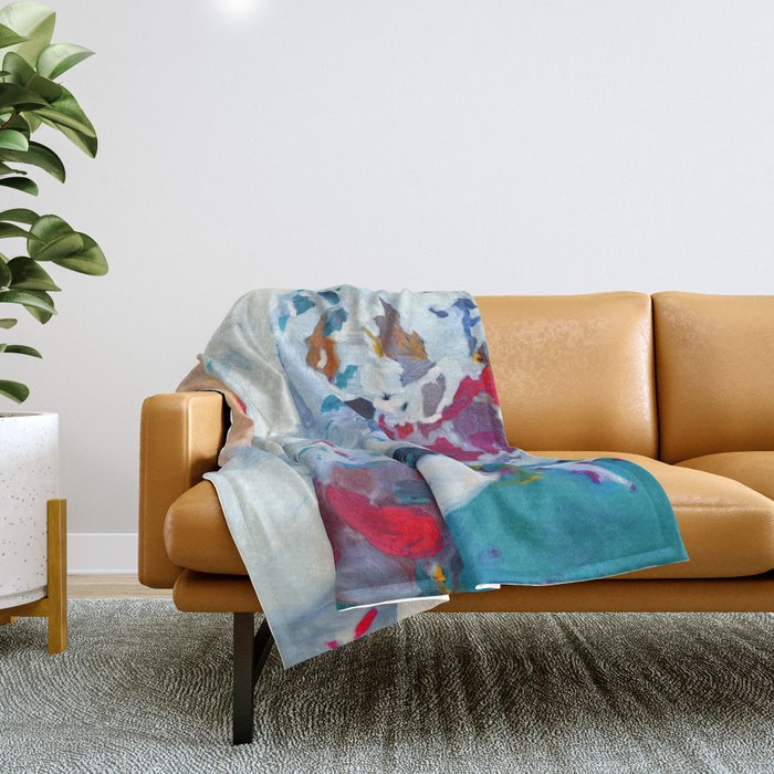 the sea on the beach abstract art Throw Blanket Gallery Image 1