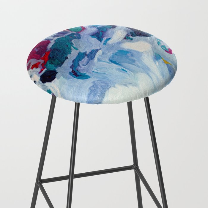 the sea on the beach abstract art Stool Gallery Image 2
