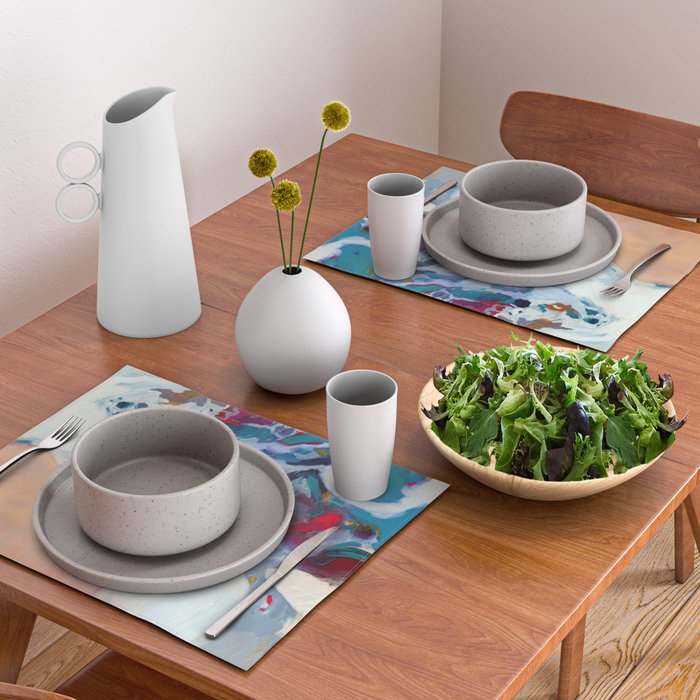 the sea on the beach abstract art Placemat Gallery Image 2