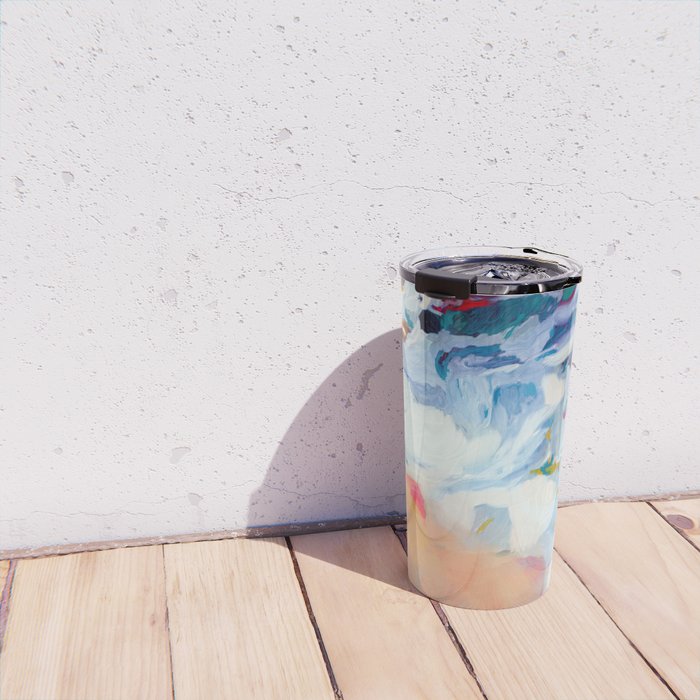 the sea on the beach abstract art Travel Mug Gallery Image 4