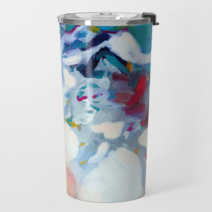 the sea on the beach abstract art Travel Mug Gallery Image 2