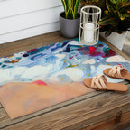 the sea on the beach abstract art Outdoor Rug Gallery Image 2
