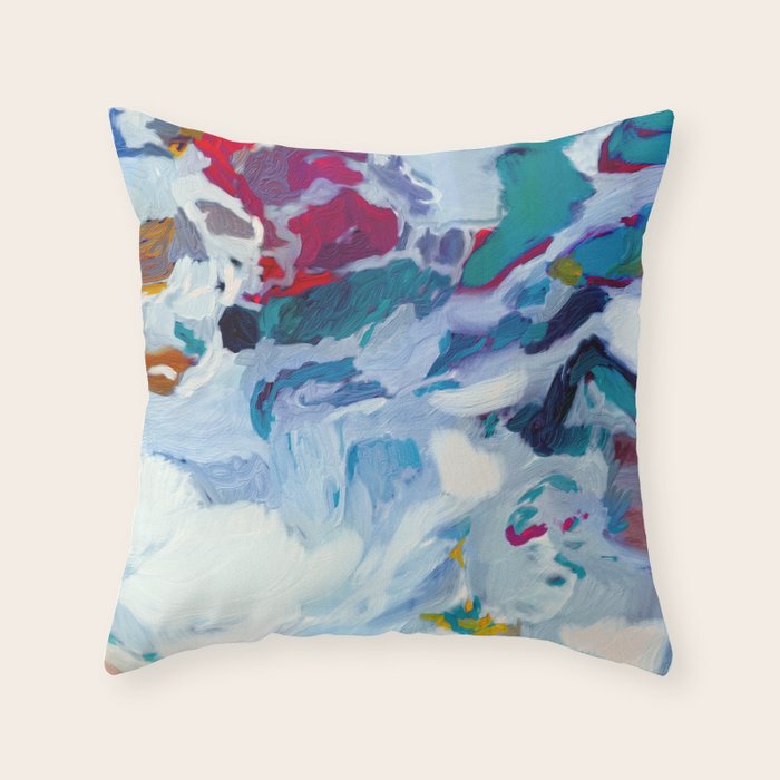 the sea on the beach abstract art Throw Pillow Gallery Image 6