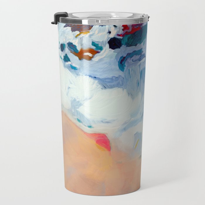 the sea on the beach abstract art Travel Mug Gallery Image 3
