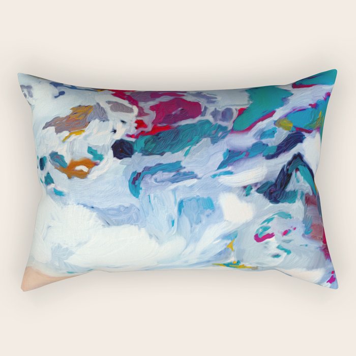 the sea on the beach abstract art Rectangular Pillow Gallery Image 1