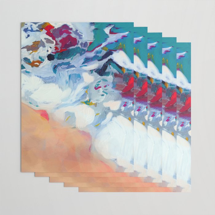 the sea on the beach abstract art Wrapping Paper Gallery Image 3