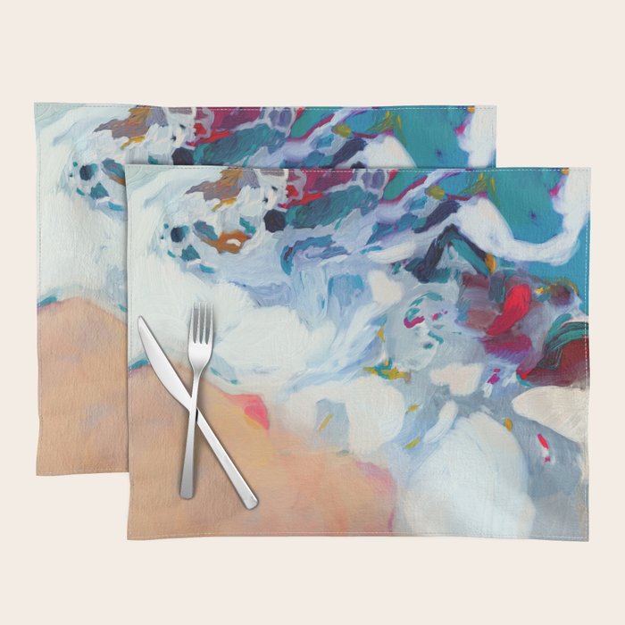 the sea on the beach abstract art Placemat Gallery Image 1