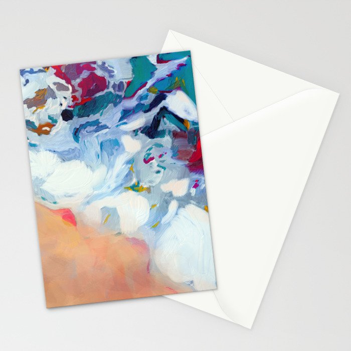 the sea on the beach abstract art Stationery Card Gallery Image 2
