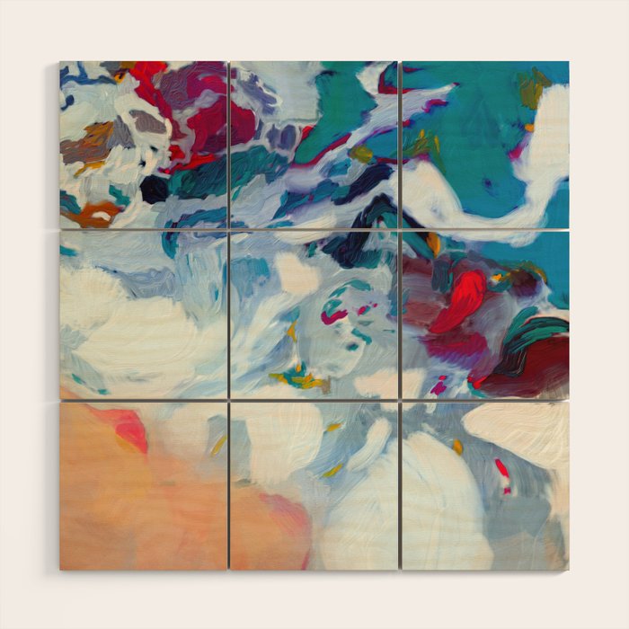 the sea on the beach abstract art Wood Wall Art Gallery Image 1