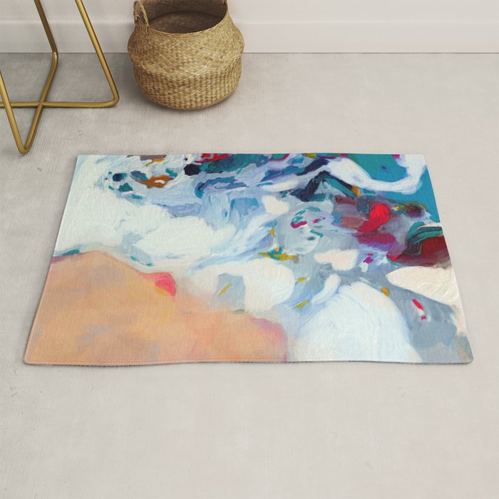 the sea on the beach abstract art Rug Gallery Image 1