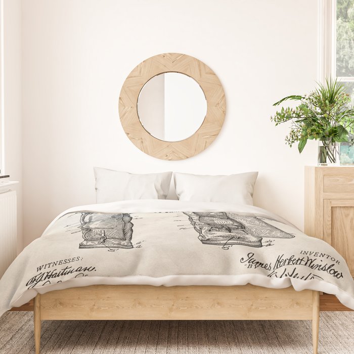 Golf Bag Patent - Caddy Art - Antique Duvet Cover Gallery Image 3