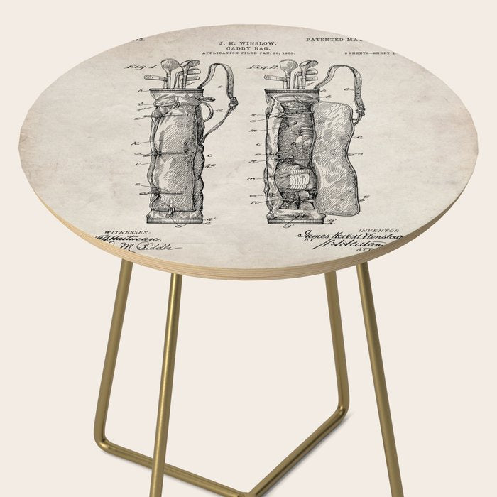 Golf Bag Patent - Caddy Art - Antique Side Table Gallery Image 2