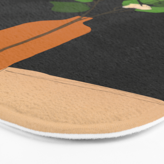 Branches Blooming Black Bath Mat Gallery Image 3