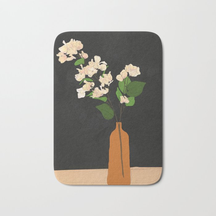 Branches Blooming Black Bath Mat Gallery Image 1