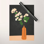 Branches Blooming Black Wrapping Paper Gallery Image 1