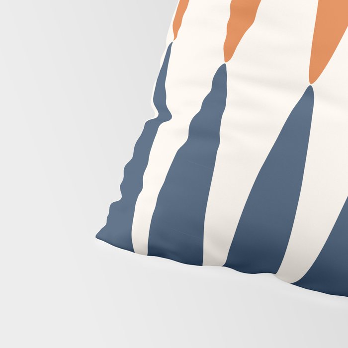 Abstract Shapes 106 Pattern in vintage Orange and Navy Blue  Pillow Sham Gallery Image 4