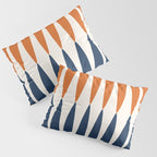 Abstract Shapes 106 Pattern in vintage Orange and Navy Blue  Pillow Sham Gallery Image 3