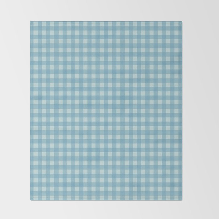 Gingham Check Country Cottage Pattern in Light Blue Tones Throw Blanket Gallery Image 2