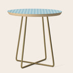 Gingham Check Country Cottage Pattern in Light Blue Tones Side Table Gallery Image 1