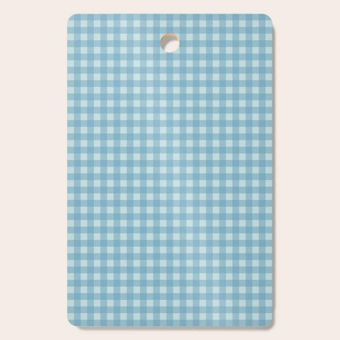 Gingham Check Country Cottage Pattern in Light Blue Tones Cutting Board Gallery Image 1