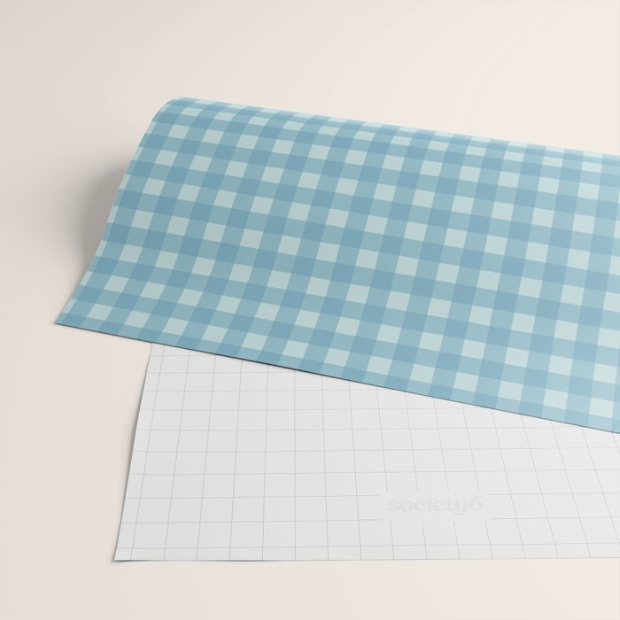 Gingham Check Country Cottage Pattern in Light Blue Tones Wrapping Paper Gallery Image 2