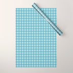 Gingham Check Country Cottage Pattern in Light Blue Tones Wrapping Paper Gallery Image 1