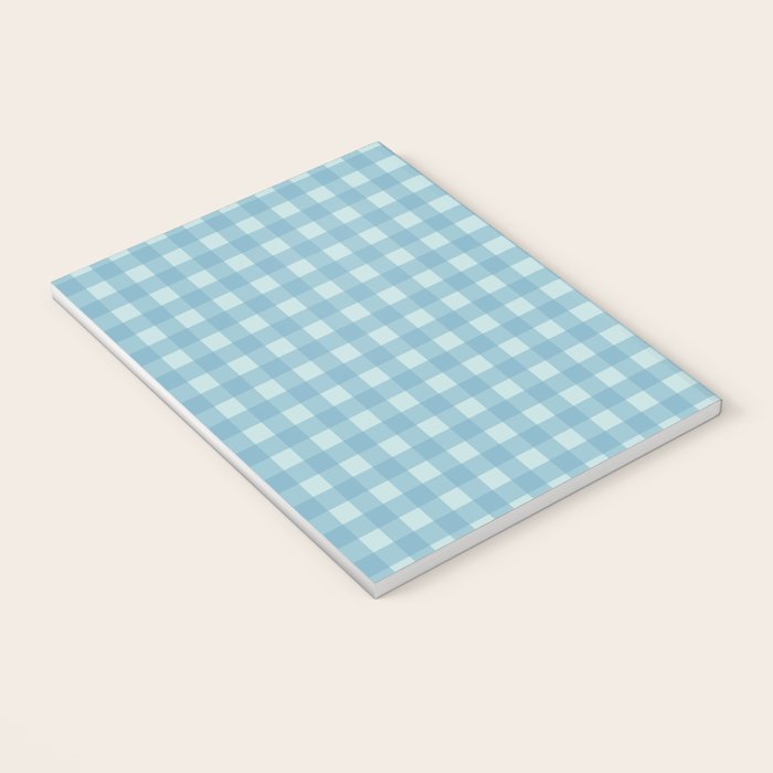Gingham Check Country Cottage Pattern in Light Blue Tones Notebook Gallery Image 3