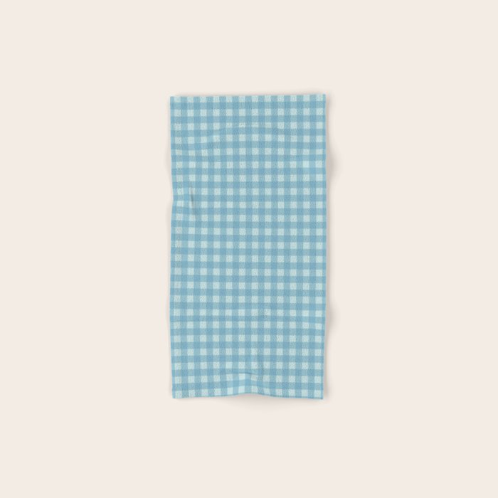 Gingham Check Country Cottage Pattern in Light Blue Tones Bath Towel Gallery Image 1