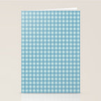 Gingham Check Country Cottage Pattern in Light Blue Tones Stationery Card Gallery Image 2
