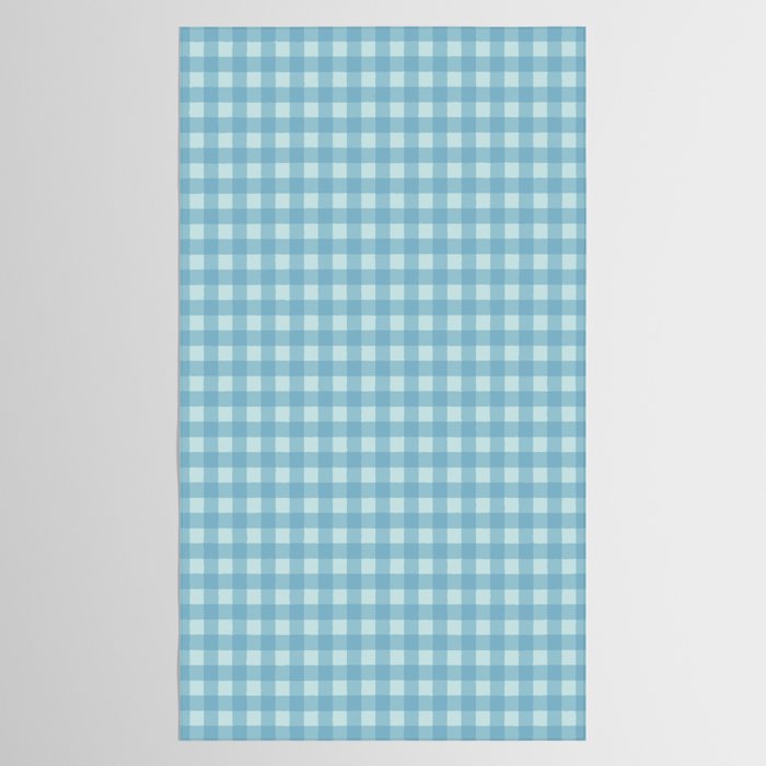 Gingham Check Country Cottage Pattern in Light Blue Tones Tablecloth Gallery Image 2