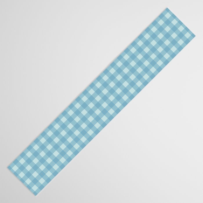 Gingham Check Country Cottage Pattern in Light Blue Tones Table Runner Gallery Image 3