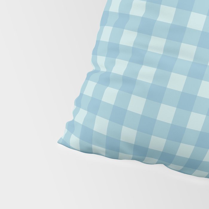 Gingham Check Country Cottage Pattern in Light Blue Tones Pillow Sham Gallery Image 4