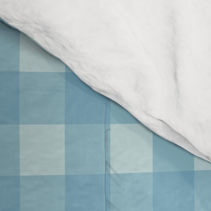 Gingham Check Country Cottage Pattern in Light Blue Tones Comforter Gallery Image 4