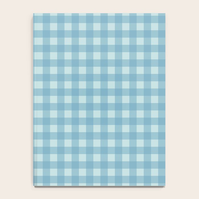 Gingham Check Country Cottage Pattern in Light Blue Tones Notebook Gallery Image 4