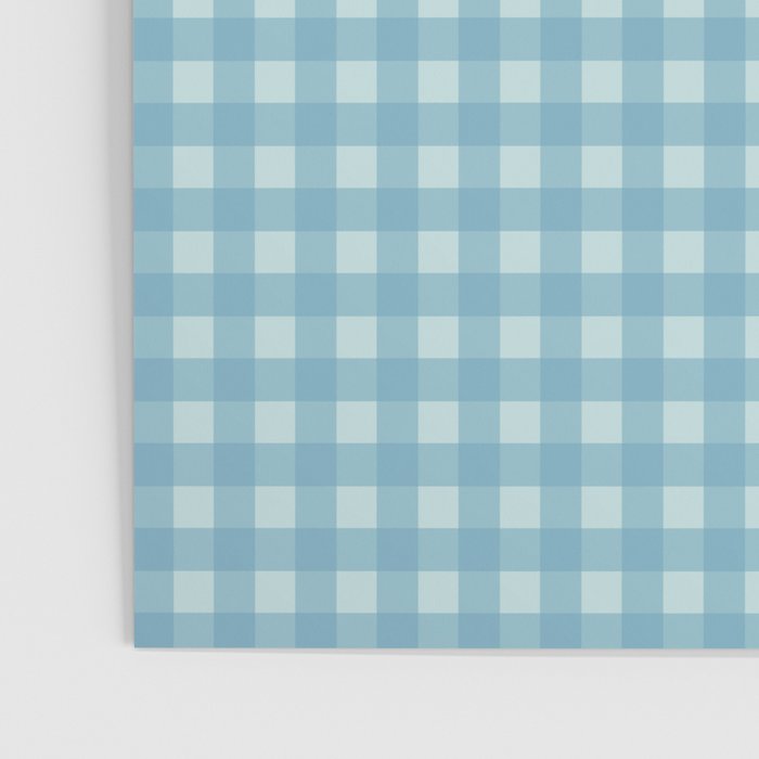 Gingham Check Country Cottage Pattern in Light Blue Tones Poster Gallery Image 3