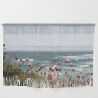 Pink Flowers by the Ocean | Travel Photography in Portugal Art Print | Summer at Bordeira Beach Wall Hanging Gallery Image 1
