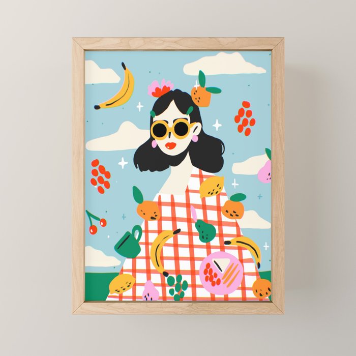 Summer Fruits Picnic Mini Art Print Gallery Image 1