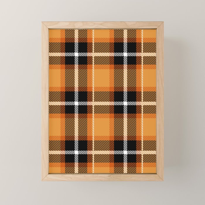 Orange + Black Plaid Mini Art Print Gallery Image 1