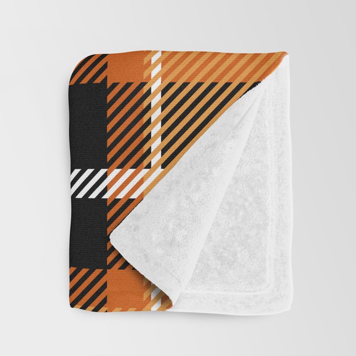 Orange + Black Plaid Throw Blanket Gallery Image 3