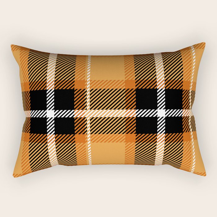 Orange + Black Plaid Rectangular Pillow Gallery Image 1