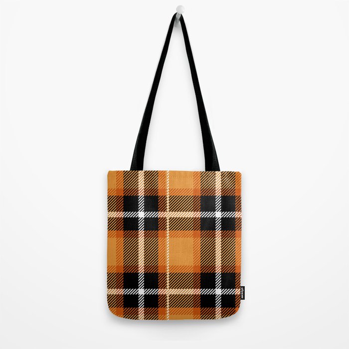 Orange + Black Plaid Tote Bag Gallery Image 2