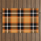 Orange + Black Plaid Outdoor Rug Gallery Image 1