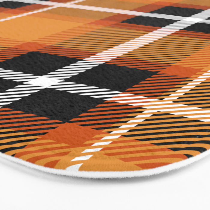 Orange + Black Plaid Bath Mat Gallery Image 3