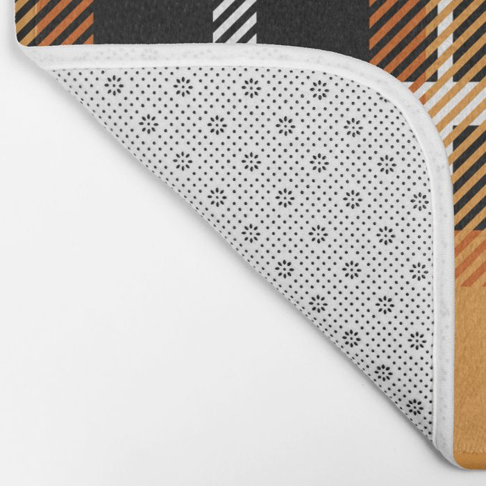 Orange + Black Plaid Bath Mat Gallery Image 2