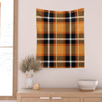 Orange + Black Plaid Wall Tapestry Gallery Image 2
