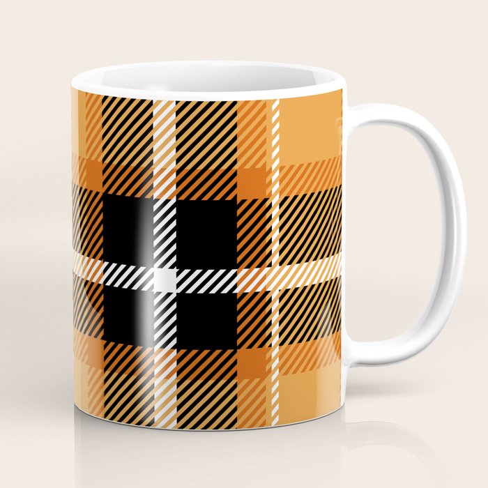 Orange + Black Plaid Coffee Mug Gallery Image 1