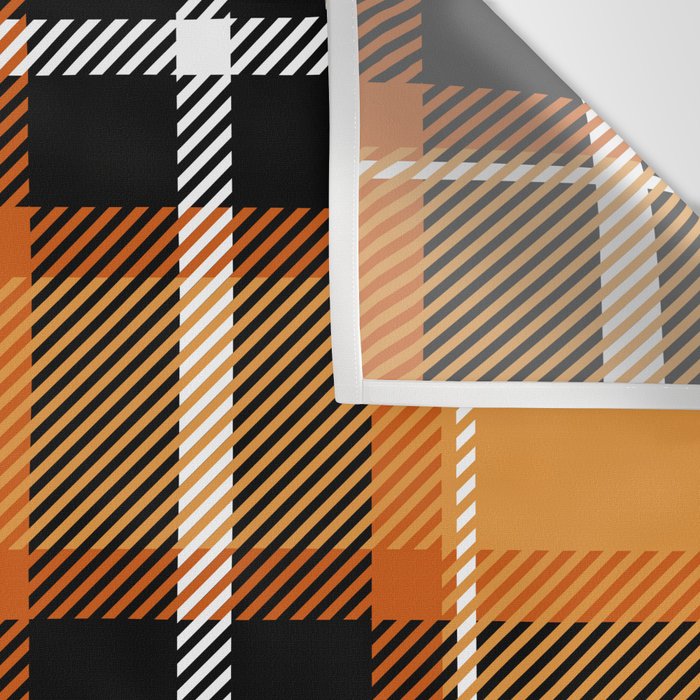 Orange + Black Plaid Wall Tapestry Gallery Image 3