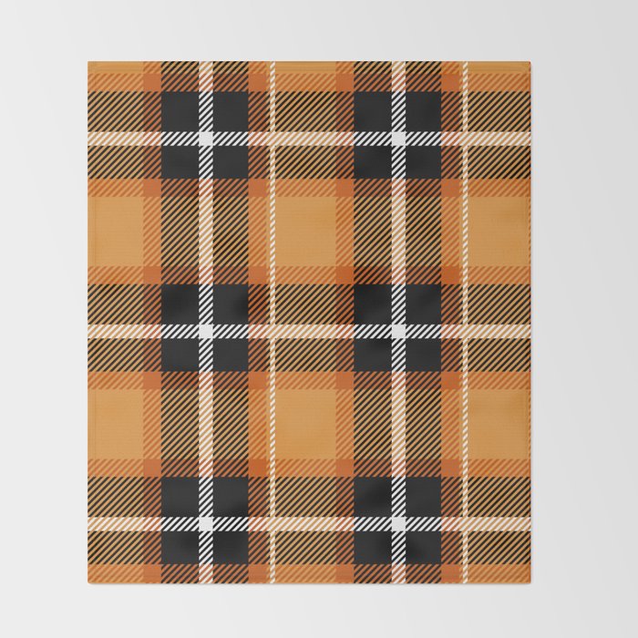 Orange + Black Plaid Throw Blanket Gallery Image 2